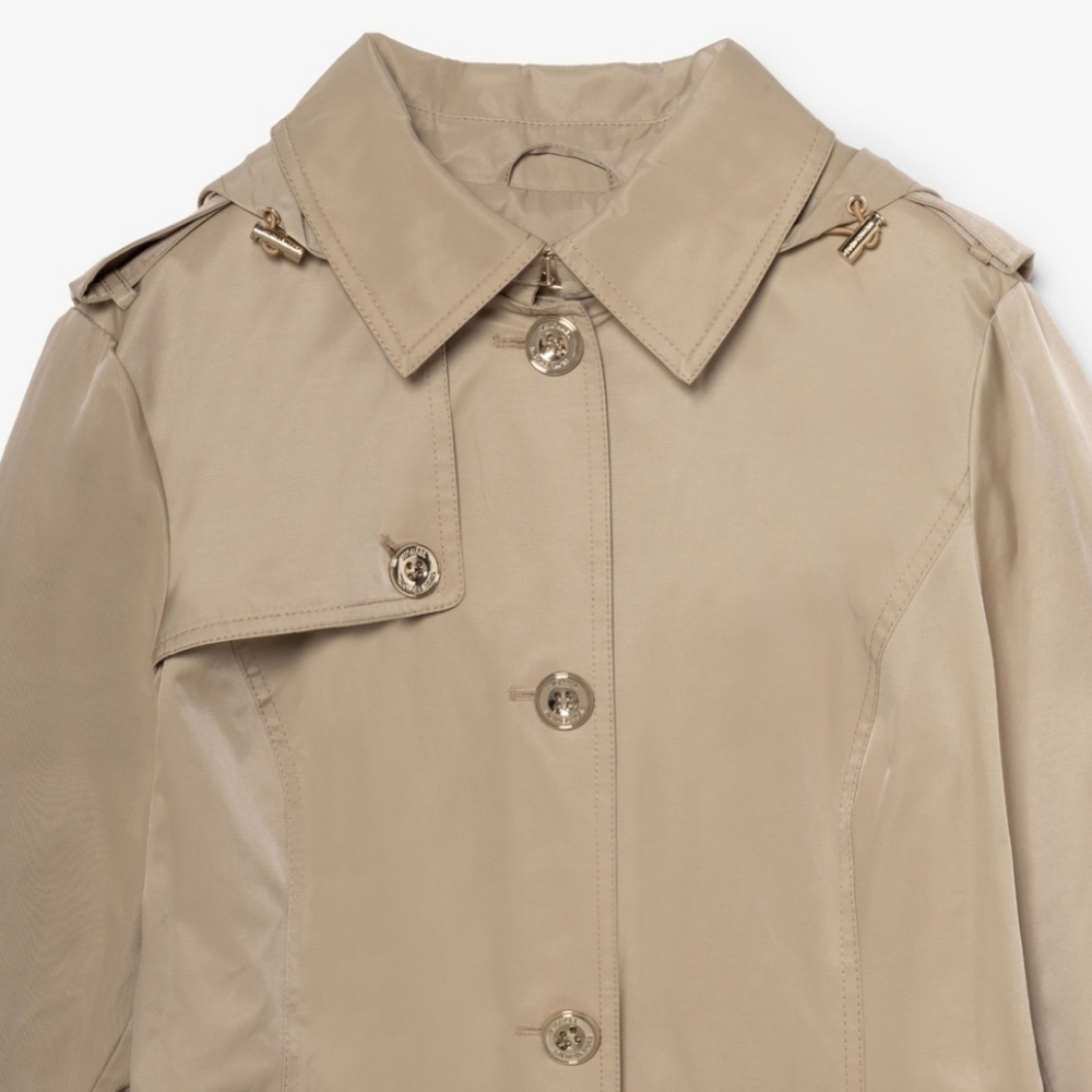 New Michael Kors Tan Hooded Trench Coat - Picture 4 of 9
